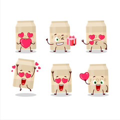 White flour cartoon character with love cute emoticon