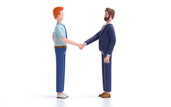 Businessmen shaking hands, conference, meeting, deal, negotiations, agreement concept, 3d rendering,conceptual image.