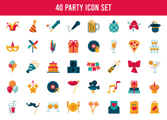 bundle of fourty party set icons