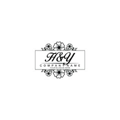 Initial HY Handwriting, Wedding Monogram Logo Design, Modern Minimalistic and Floral templates for Invitation cards