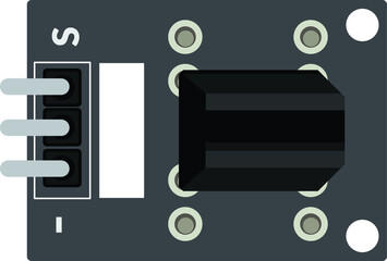 Electronics component top view illustration suitable for schematic circuit diagram 