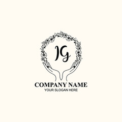 Initial IG Handwriting, Wedding Monogram Logo Design, Modern Minimalistic and Floral templates for Invitation cards