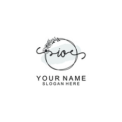 Initial IO Handwriting, Wedding Monogram Logo Design, Modern Minimalistic and Floral templates for Invitation cards