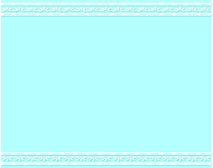 White Flower Frame over Baby Blue Background - Card - Invitation - Bussiness Card