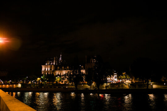 Night Time Along the Sienne River in Paris