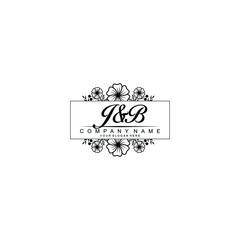 Initial JB Handwriting, Wedding Monogram Logo Design, Modern Minimalistic and Floral templates for Invitation cards