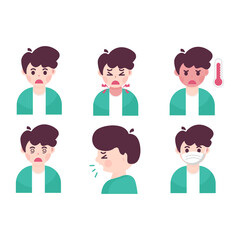 Kid Character Sneezing and Coughing Right and Wrong.