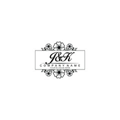 Initial JK Handwriting, Wedding Monogram Logo Design, Modern Minimalistic and Floral templates for Invitation cards