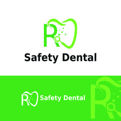 Initial Letter R Dental Dentist Logo concept. Dentistry Brand and Dental Care Logo template