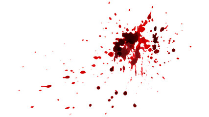 Red blood splatters  watercolor splatters isolated on white background