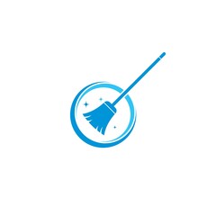 Broom logo vector icon illustration