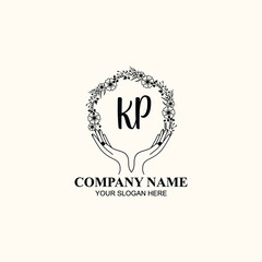 Initial KP Handwriting, Wedding Monogram Logo Design, Modern Minimalistic and Floral templates for Invitation cards