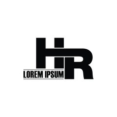 Letter HR simple logo design vector