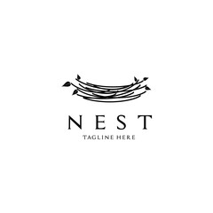 Nest Bird Abstract Logo Design Icon Vector
