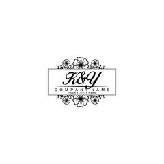 Initial KY Handwriting, Wedding Monogram Logo Design, Modern Minimalistic and Floral templates for Invitation cards