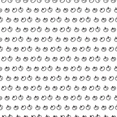 Fototapeta na wymiar Fruit background. Hand drawn doodle apple seamless pattern. Background for kids. Children's wallpaper. Black and White.