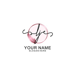 Initial LJ Handwriting, Wedding Monogram Logo Design, Modern Minimalistic and Floral templates for Invitation cards