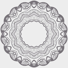 Ornamental laced snowflake, rosette, mandala. Vector illustration for design