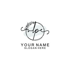 Initial LP Handwriting, Wedding Monogram Logo Design, Modern Minimalistic and Floral templates for Invitation cards