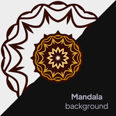 Outline flower mandala. decorative ornament. floral design element. vector illustration