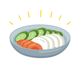 お皿に入ったぬか漬けのイラスト