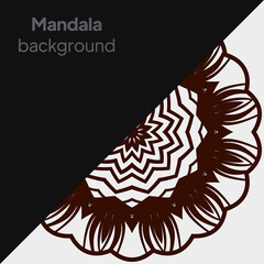 Outline flower mandala. decorative ornament. floral design element. vector illustration