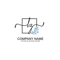 Initial LZ Handwriting, Wedding Monogram Logo Design, Modern Minimalistic and Floral templates for Invitation cards
