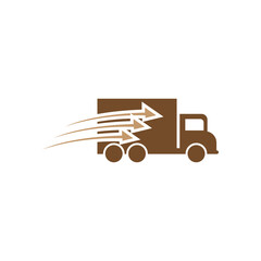 Fast delivery truck icon design template vector isolated illustration