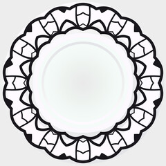 Ornamental laced snowflake, rosette, mandala. Vector illustration