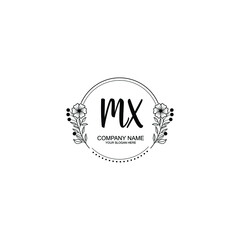 Initial MX Handwriting, Wedding Monogram Logo Design, Modern Minimalistic and Floral templates for Invitation cards