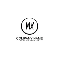 Initial MX Handwriting, Wedding Monogram Logo Design, Modern Minimalistic and Floral templates for Invitation cards