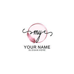 Initial MY Handwriting, Wedding Monogram Logo Design, Modern Minimalistic and Floral templates for Invitation cards