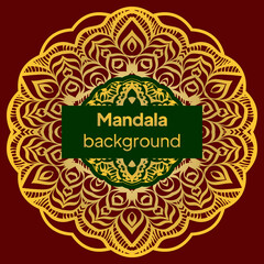 vector invitation with mandala design element. Outline flower mandala. decorative ornament. floral design element.