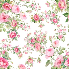 Gordijnen Mooie naadloze bloemmotief delicate rozen © Irina Chekmareva