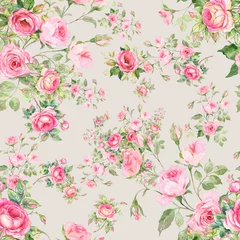 Badezimmer Foto Rückwand Lovely seamless floral pattern delicate roses © Irina Chekmareva