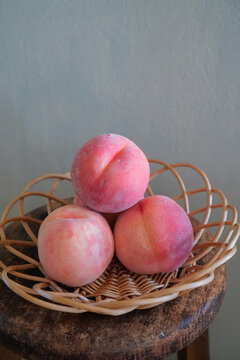Peach produced in Hokkaido, Japan