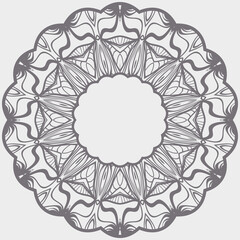 Ornamental laced snowflake, rosette, mandala. Vector illustration for design