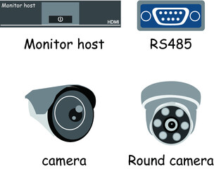Vector diagram with camera and video host