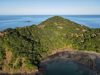 Aerial View of the Peninsula Pagayo with the Four Seasons and Exclusive Resorts in Costa Rica