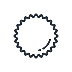 black sun. Outline style .Space science astronomy icon symbol. Vector Illustration.