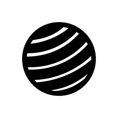 planet neptune. Glyph color style .Space science astronomy icon symbol. Vector Illustration. Black Siluet