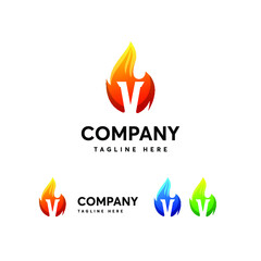 V Letter Logo Design Vector