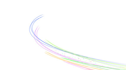 Line Curve Wave Arts colorful stream 3D illustration background.