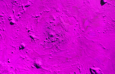  Stained fuchsia color painted wall surface . rough plaster texture. sloppy bumpy staining, Grunge...