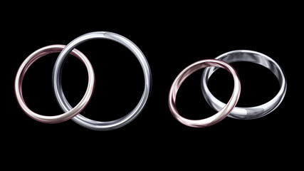 Wedding Rings Engage Ring for Marriage 3D illustration background
