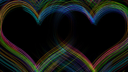 Heart Line Wedding Holiday CG 3D illustration background.