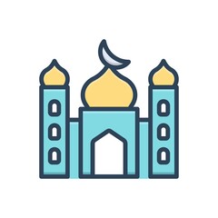 Color illustration icon for islamic