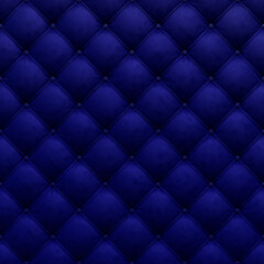 Close-up on the background of a blue antique textile sofa in the style of Chesterfield, 3D-rendering