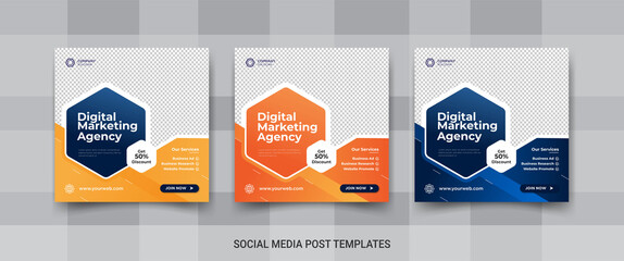 Digital marketing social media post banner templates design 