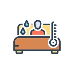 Color illustration icon for sick